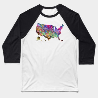 Map of USA Baseball T-Shirt